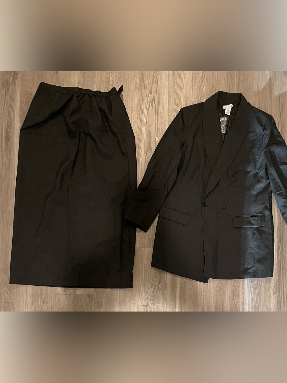 Jessica London Black Women's Two-Piece Blazer & Skirt Set — Size 16WT